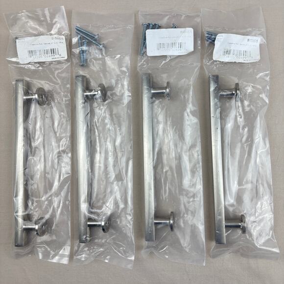 4 Pack Emtek Freestone 6" Bar Cabinet Pull Satin Nickle Urban Modern 86455US15 - Picture 1 of 10